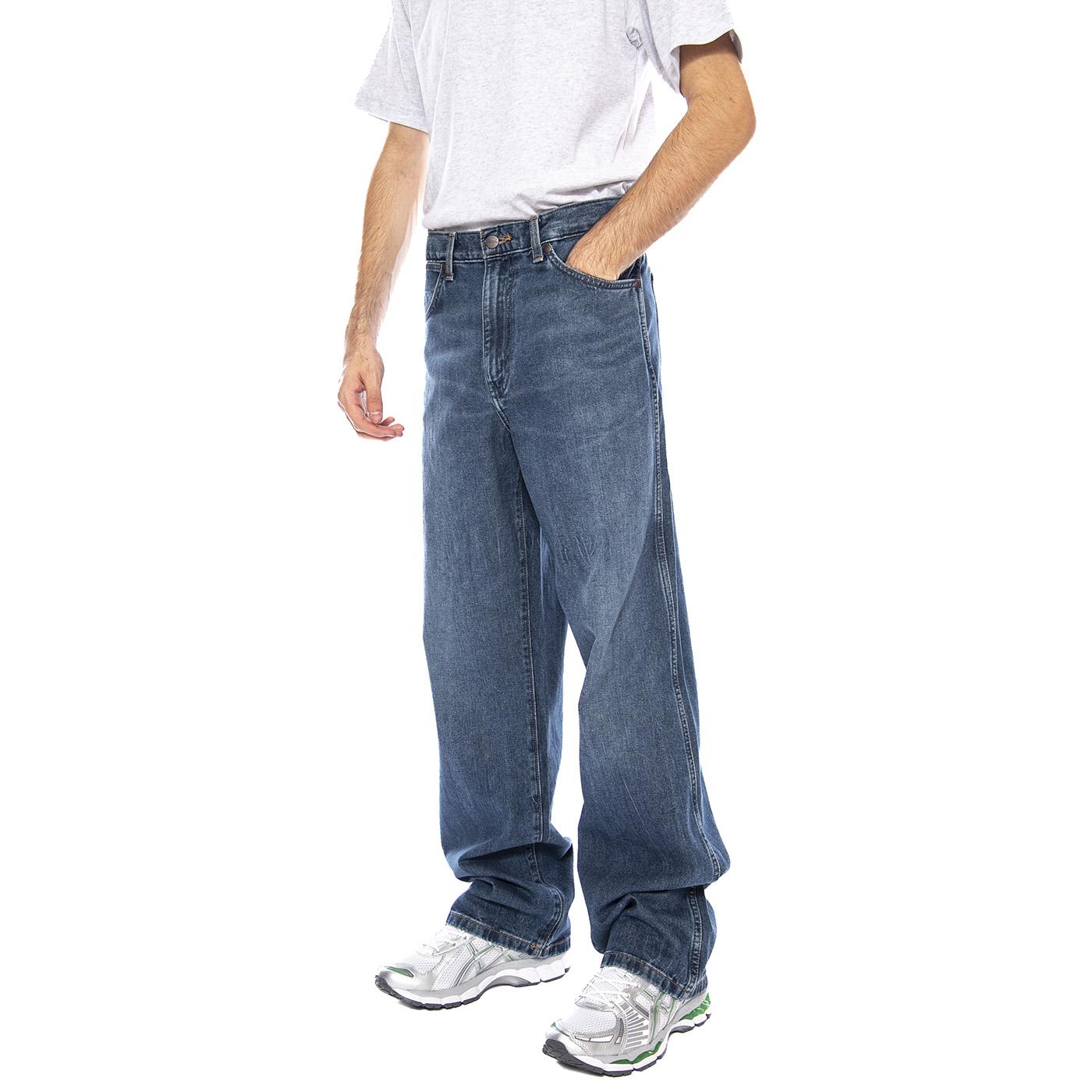 Loose Straight Retro Blue Denim Jeans - Pantaloni Uomo Denim Jeans Blue 112371018 . WRANGLER 