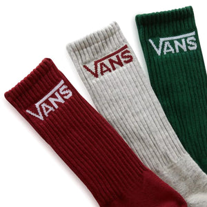 Mn Classic Crew (9.5-13) Eden - Set da Tre Paia di Calzini Verdi / Grigi / Bordeaux VN000XSE07W1  VANS 