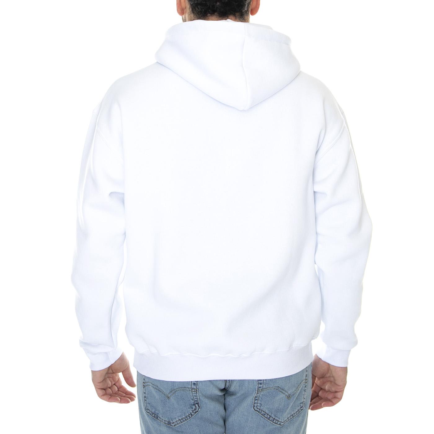 Biggie Hoodie White - Felpa con Cappuccio Uomo Bianca W22H-BIGGIE-WHT  USUAL 