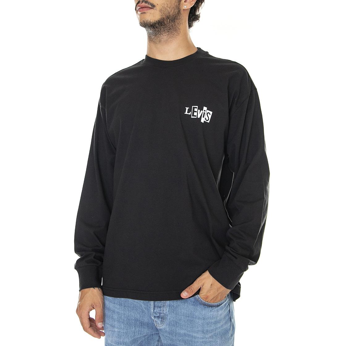 Skate Graphic Box L/S Tee Jet Black - Maglietta Girocollo Maniche Lunghe Uomo Nera A1006-0006  LEVIS 