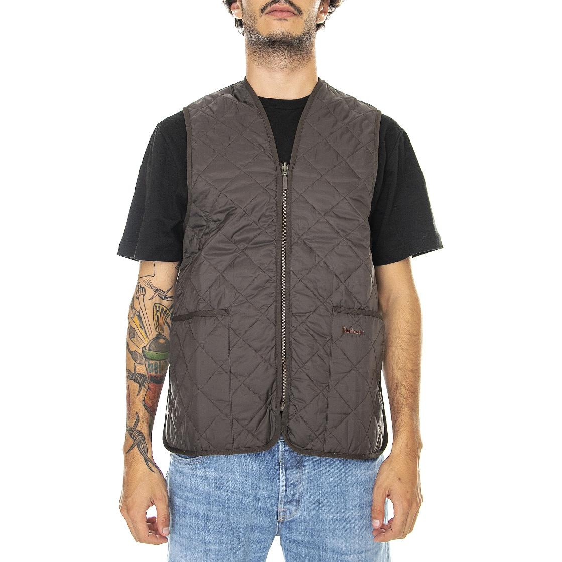 Quilted Waistcoat Zip Liner Rustic Muted - Giacca Smanicata Uomo Marrone FW22-MLI0001-BR52  BARBOUR 