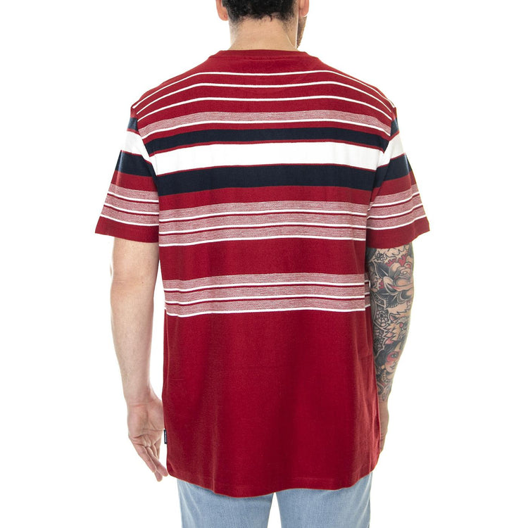 Reverse Knit Stripe Tee Red - Maglietta Girocollo Uomo Rossa / Multicolore 59331-550  BEN SHERMAN 