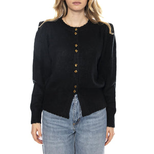 Knitted Cardigan Black -- Cardigan Donna Nero 53W/10711 Black WILD PONY 
