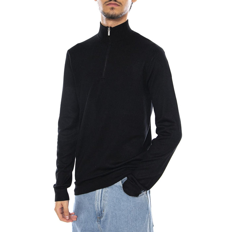 WYLER Life Reg 14 Half Zip Knit Noos Black - Maglione Collo Alto con Zip Uomo Nero 22021264-3766307  ONLY & SONS 