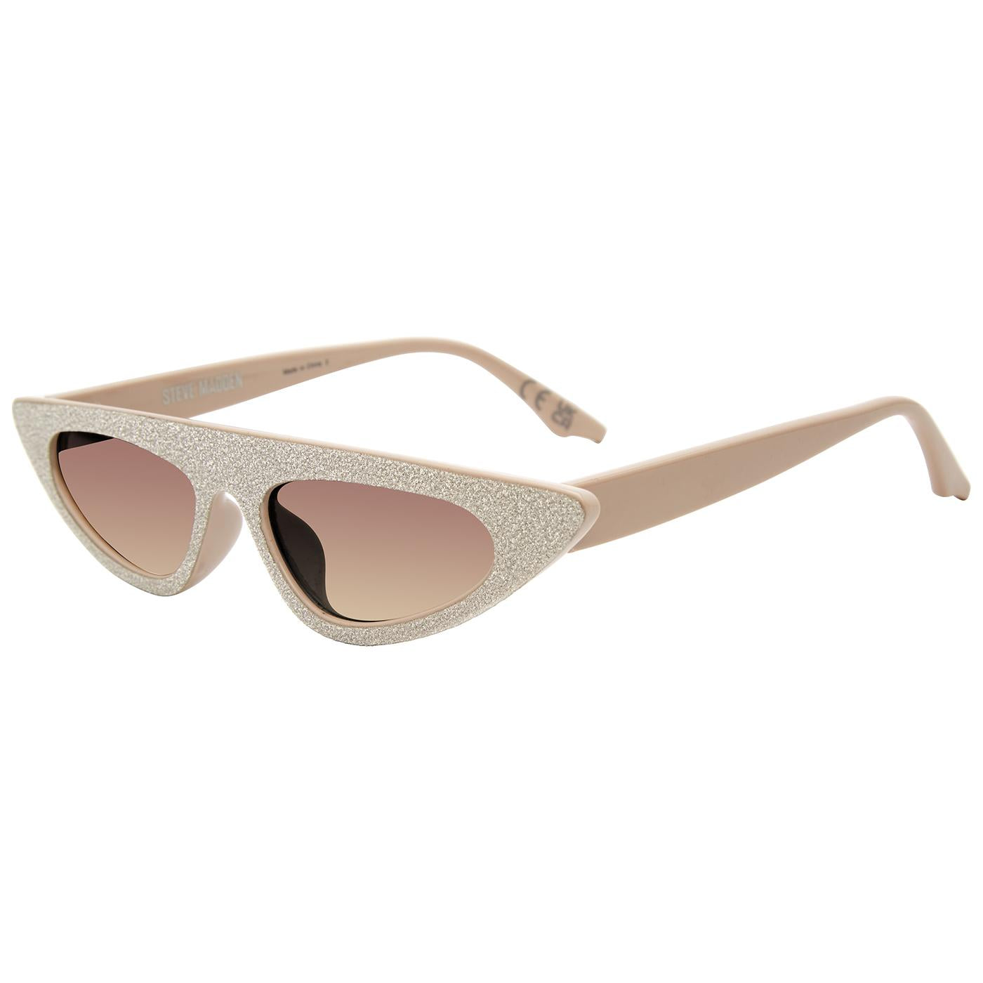 Lizo Tan Opaque With Silver Glitter Brown Gradient - Occhiali da Sole Beige SMAX17243  STEVE MADDEN 