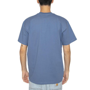 S/S American Script T-Shirt Sorrent - Maglietta Girocollo Uomo Blu I029956.1YIXX . CARHARTT WIP 