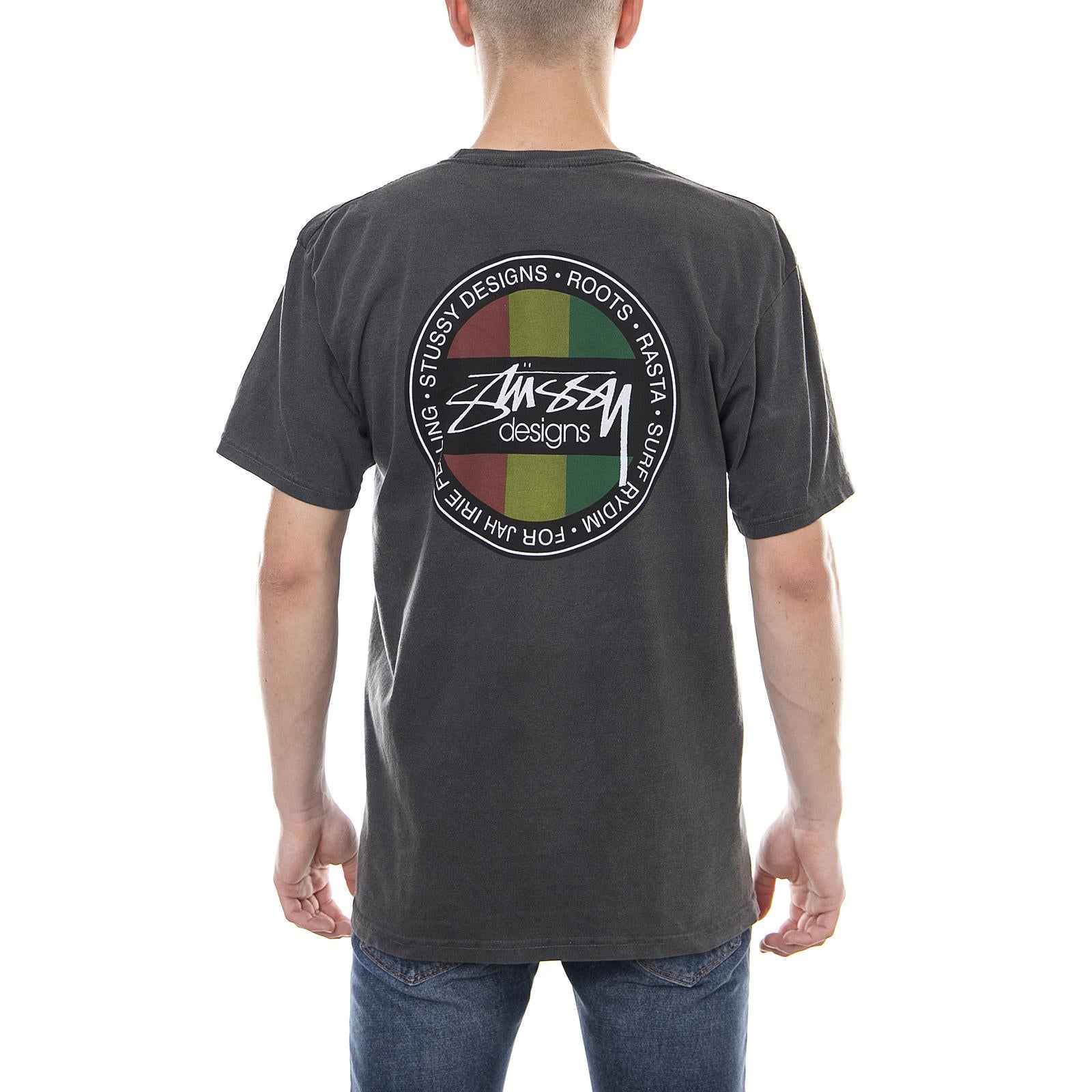 RASTA SK8 PIG. DYED TEE BLACK 1904239-BLAC . STUSSY 