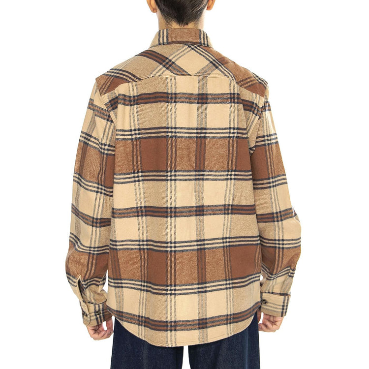 Bowery Heavy Weight L/S Flannel Sand / Bison - Camicia Uomo Multicolore 01297-SNDBS  BRIXTON 