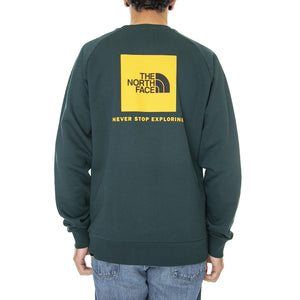 M Raglan Redbox Crew New Eu Ponderosa Green - Felpa Girocollo Uomo Verde NF0A4SZ9D7V1  THE NORTH FACE 