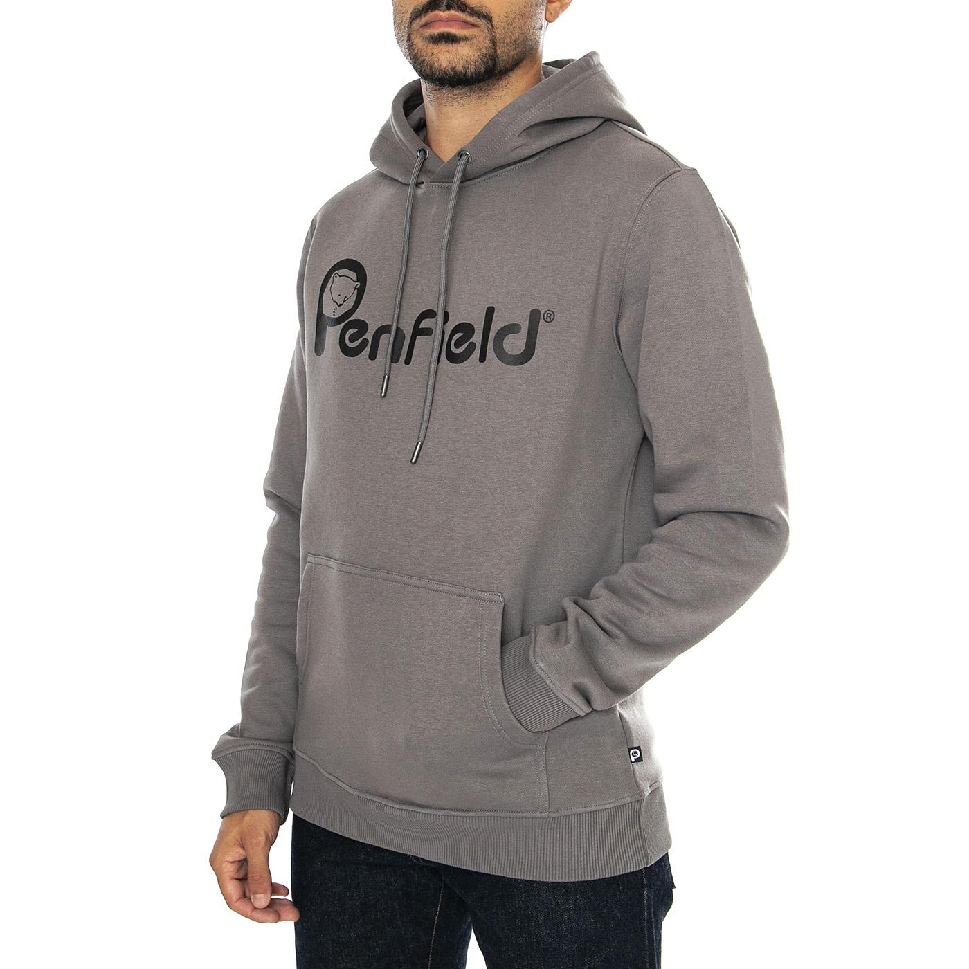Penfield Bear Chest Print Hood Castlerock - Felpa con Cappuccio Uomo Grigia PFD0035-Y3A  PENFIELD 