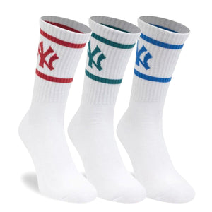 MLB CREW SOCKS 3PK NEW YORK YANKEES - Set da 3 paia di calzini bianchi 60771259 WHIPNRPNG NEW ERA 