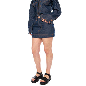SUPER WRANGLER SKIRT RAW BLUE - Gonna Denim Jeans Blu 112378294 BL WRANGLER 