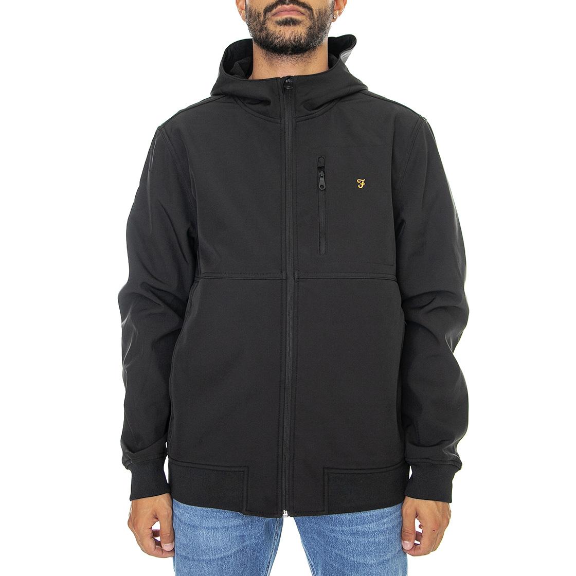 Rudd Softshell Black - Giacca Invernale con Cappuccio Uomo Nera F4RBC003  FARAH 
