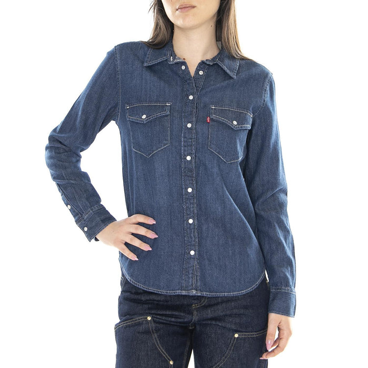 W' Essential Western Shirt Dark Blue - Camicia Denim Jeans Donna Blu 16786-0007-SS23  LEVIS 
