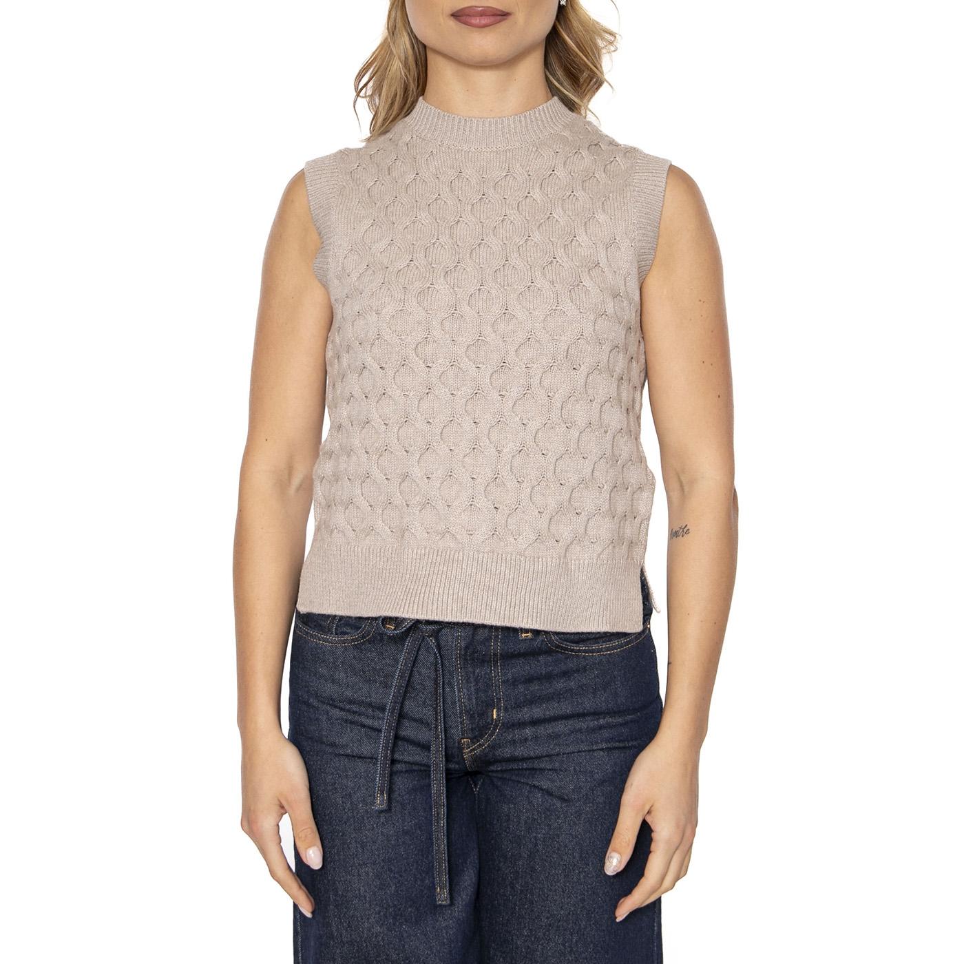 Bluebell Cable Vest Mid Oatmeal Heather - Canotta in Maglia Donna Beige 0012J-0000  LEVIS 