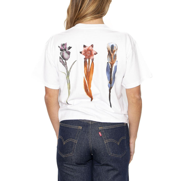 Obey Water Color Flower Tee White  - Maglietta Girocollo Donna Bianca 267622658-WHT  OBEY 