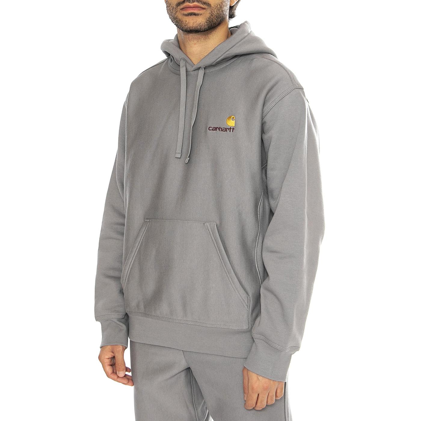 Hooded American Script Sweat Yosemite - Felpa con Cappuccio Uomo Grigia I028279.2LRXX  CARHARTT WIP 