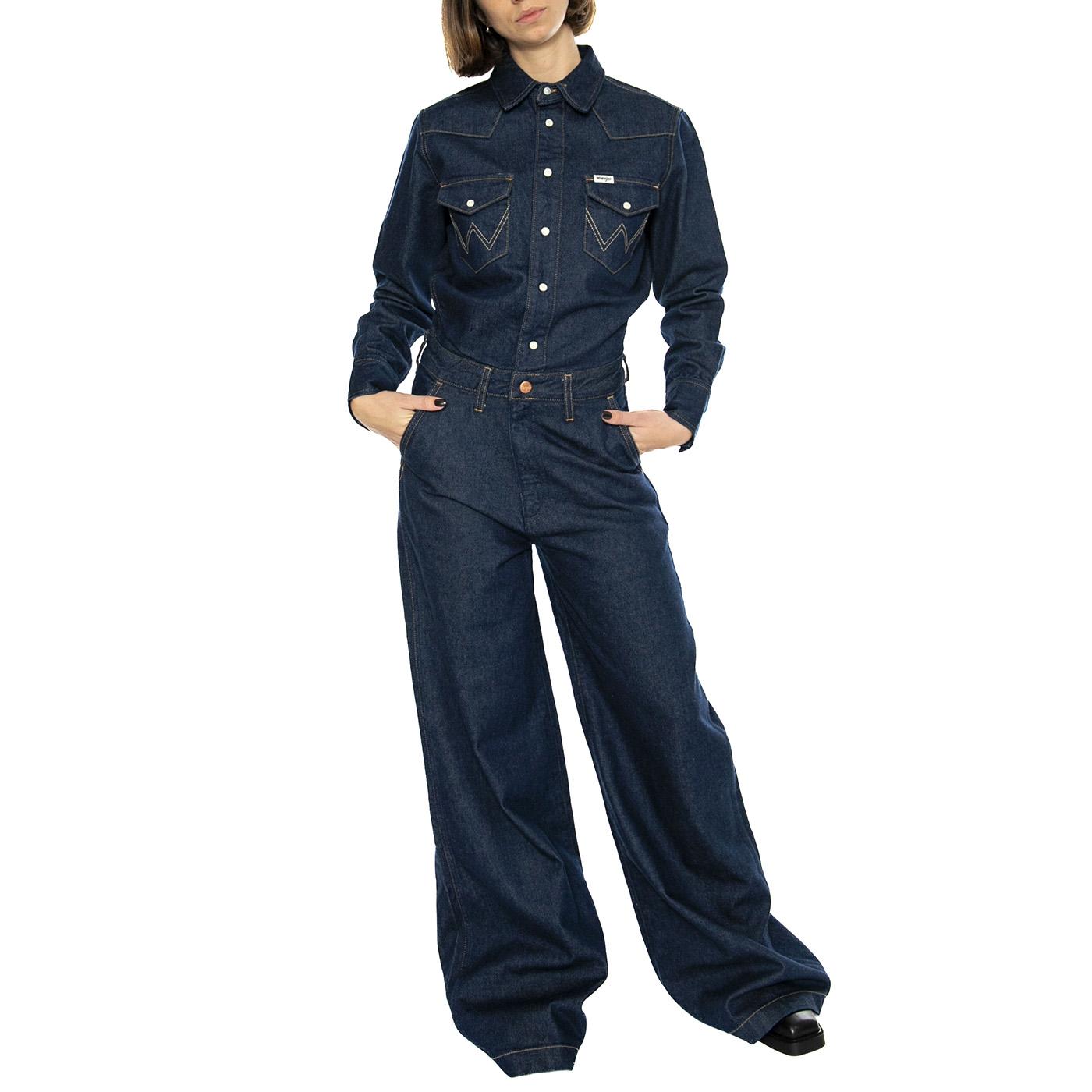 Trousers Coverall Aged Blue - Tuta Denim Jeans Donna Blu 112356439-BLUE  WRANGLER 