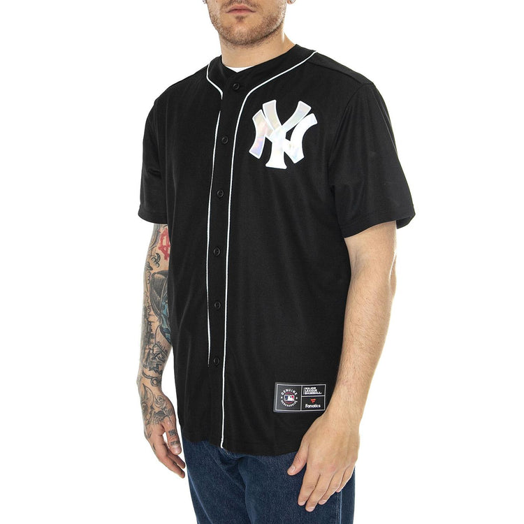 New York Yankees Iridescent MLB Foundation Top black - Camicia Maniche Corte Uomo Nera 007N-06DA-NK-R8L . FANATICS 