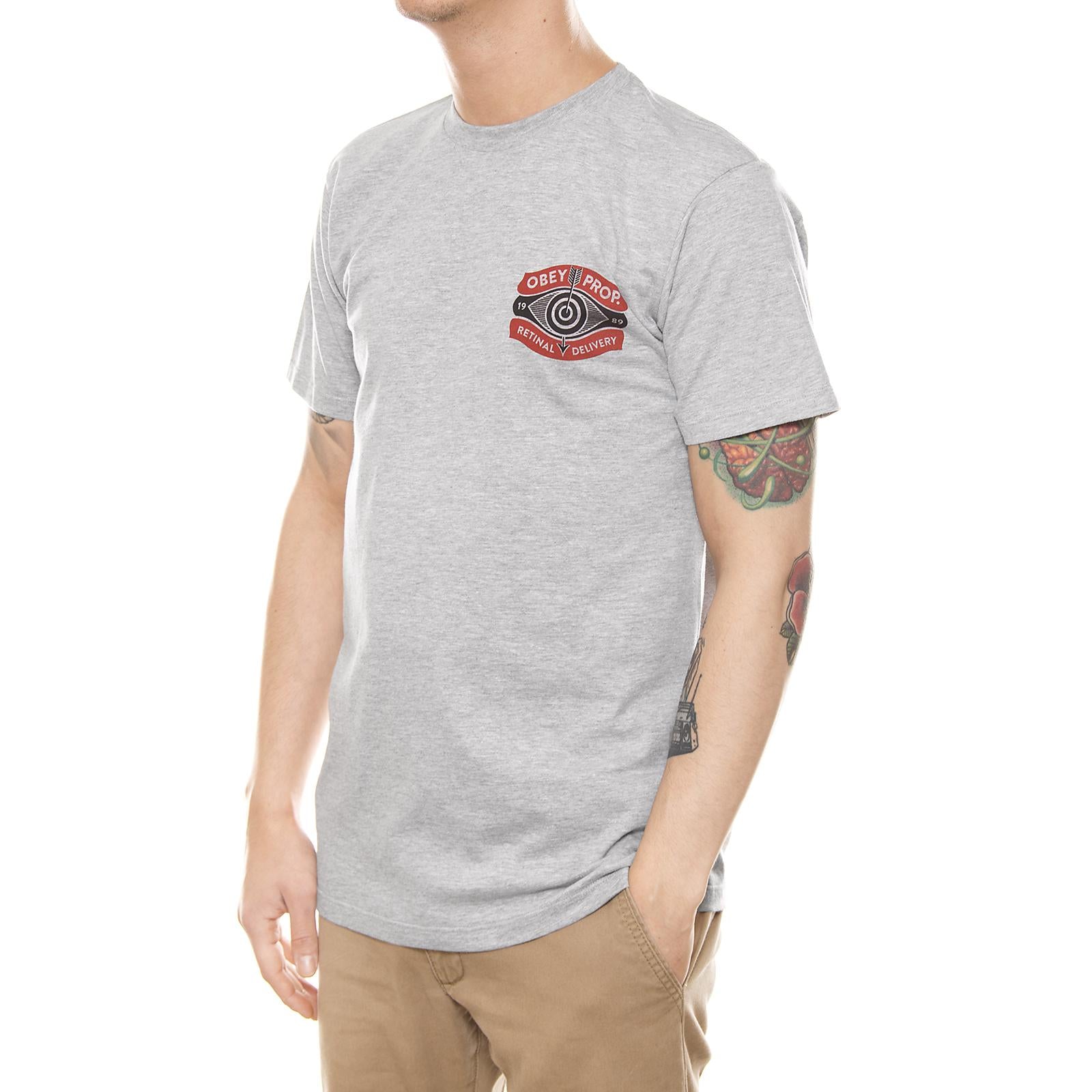 RETINAL DELIVERY PREMIUM S/S TEE HEATHER GREY 165361375-HEA  OBEY 