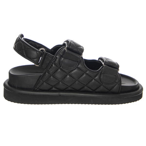 W' Orson Black Leather Summer Sandals - Sandali Donna Neri KG-3469600109  KURT GEIGER 