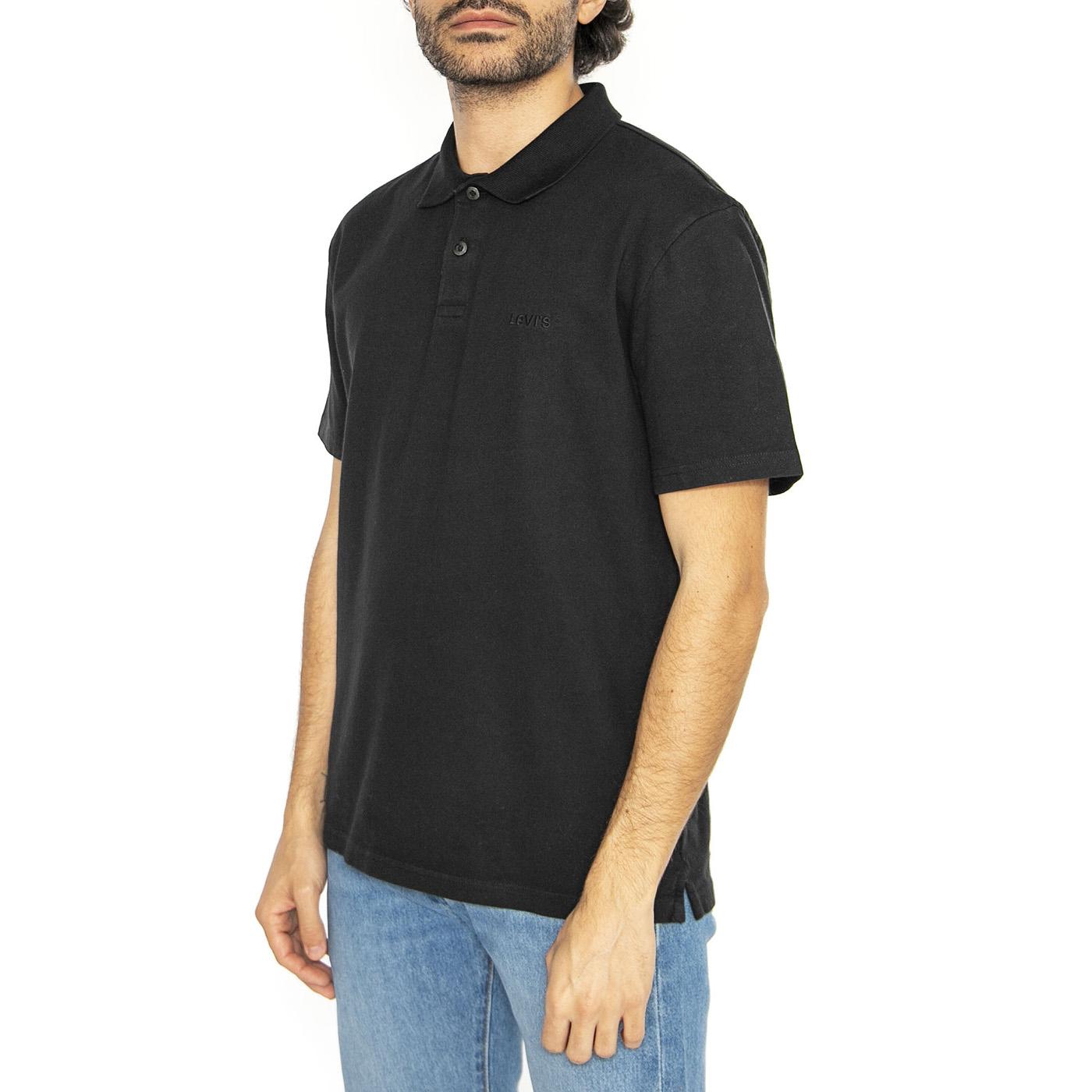 Authentic Polo Black Garment Dye - Polo Uomo Nera A6735-0011  LEVIS 