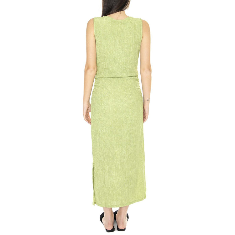 Vestido Midi en Tejido Arrugado Verde - Abito Donna Verde 31W/11261  WILD PONY 