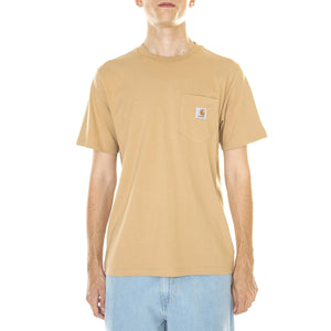 M' S/S Pocket T-Shirt Dusty Brown - Maglietta Girocollo Uomo Marrone I030434-160  CARHARTT WIP 