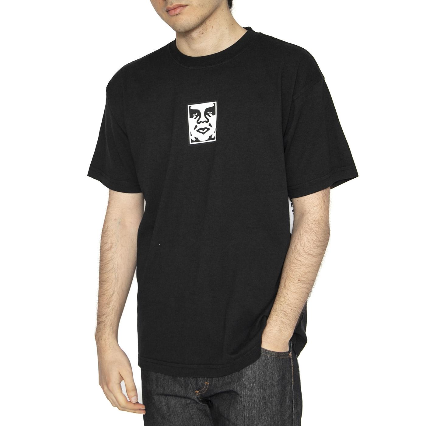 Icon Heavyweight Tee Black - Maglietta Girocollo Uomo Nera 166913013-JET  OBEY 