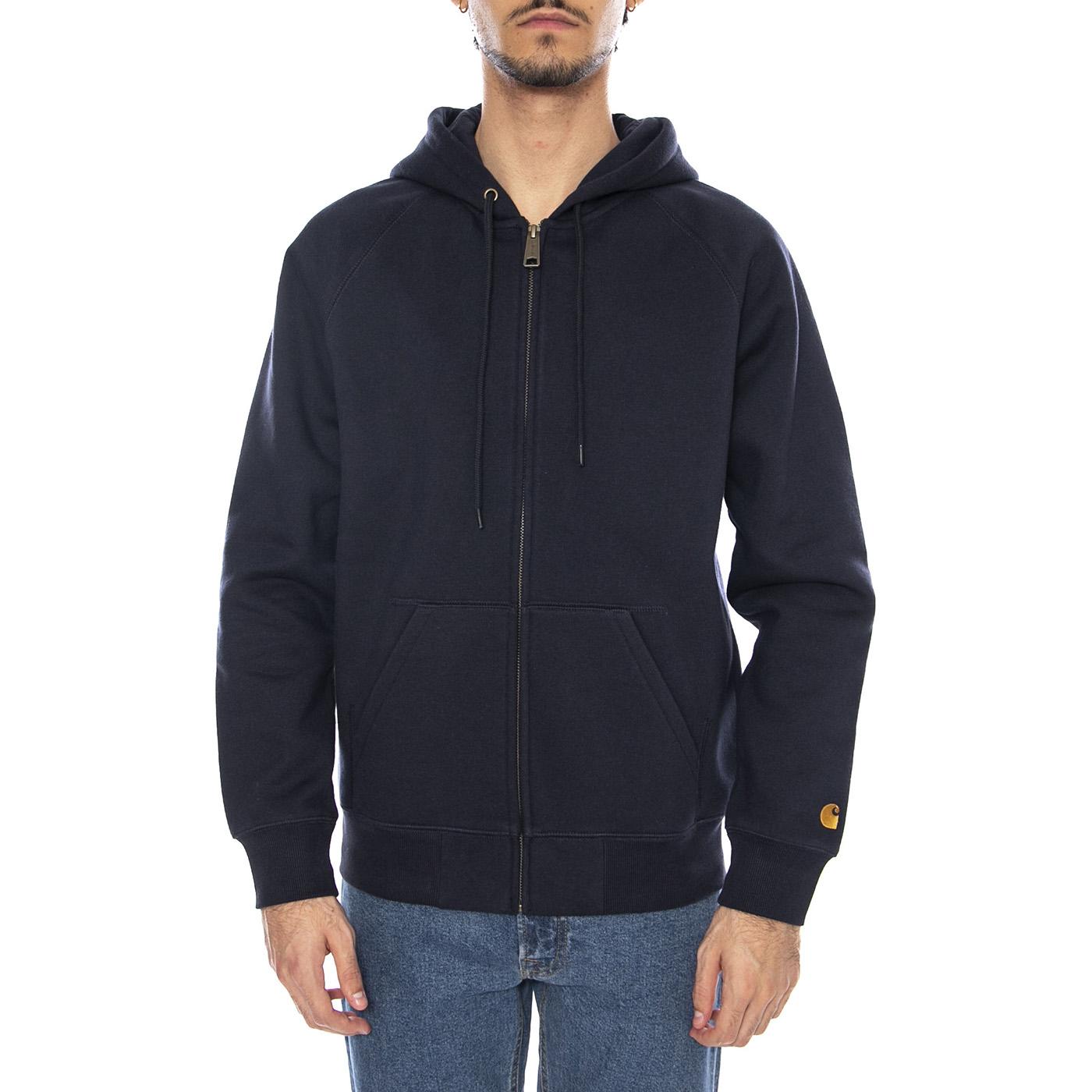 Hooded Chase Jacket Dark Navy / Gold - Giacca con Cappuccio e Zip Uomo Blu I033664.00HXX . CARHARTT WIP 