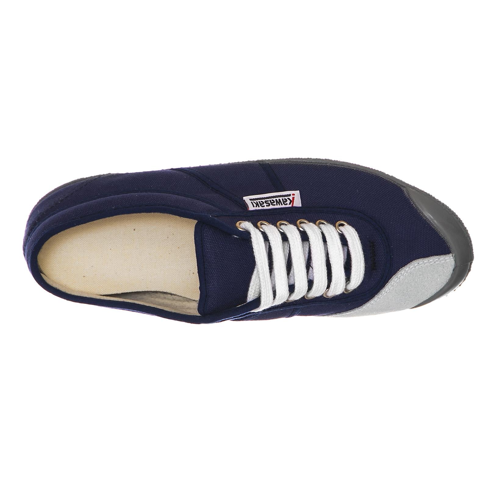 Basic Canvas Shoes - Blue / Grey - Scarpe Stringate Profilo Basso Uomo / Donna Blu 75891_4  KAWASAKI 