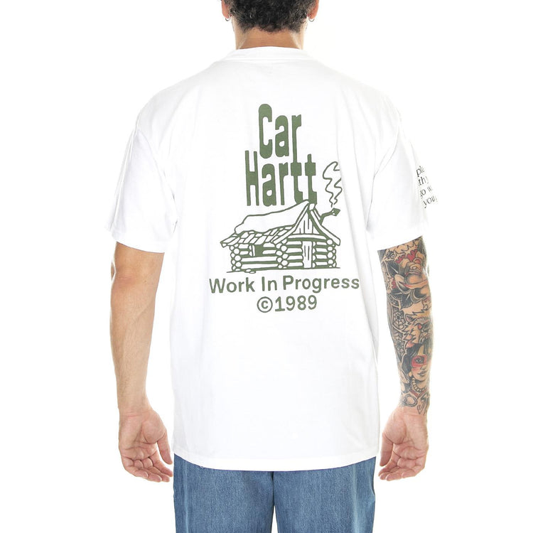 S/S Home T-Shirt White / Dollar Green - Maglietta Girocollo Uomo Bianca I032398.1LFXX  CARHARTT WIP 