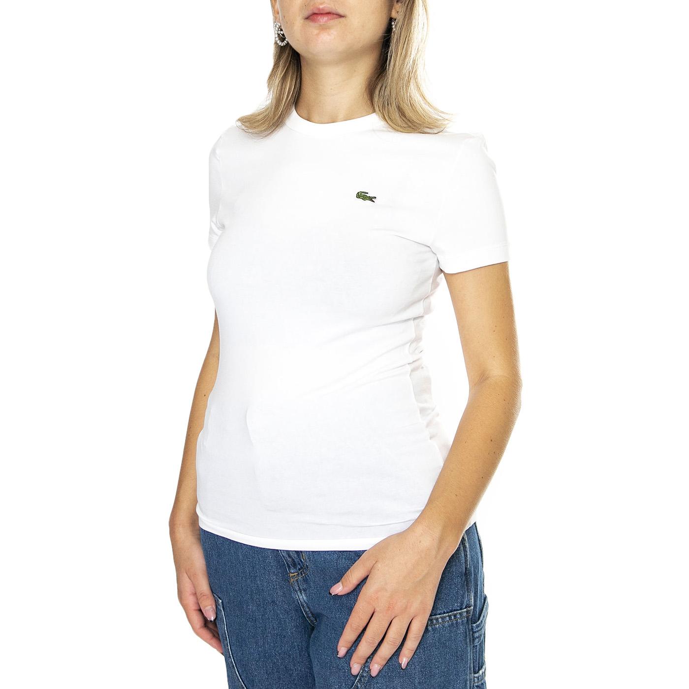 T-Shirt TF7218-001 White - Maglietta Girocollo Donna Bianca TF7218-001  LACOSTE 