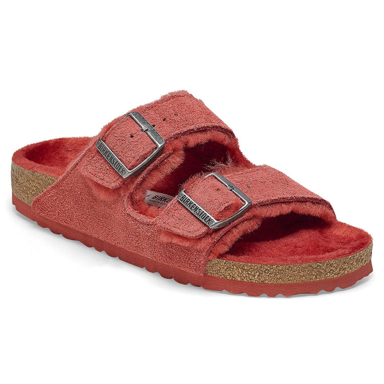 W' Arizona Shearling Sienna Red, Suede Leather Sandals - Sandali Donna Rossi 1025710  BIRKENSTOCK 