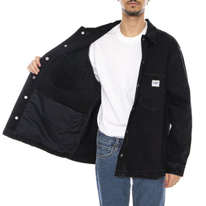 Relaxed Worwear Overshirt No Break Black - Giacca Sovracamicia Uomo Nera 112370473 . LEE 
