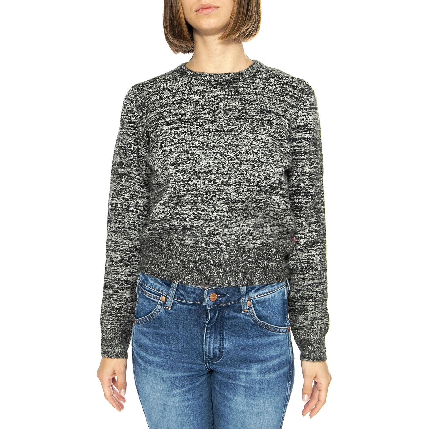 Snowflake Pullover Marled Yarn Caviar & Neutral - Maglione Donna Grigio A9283-0010  LEVIS 