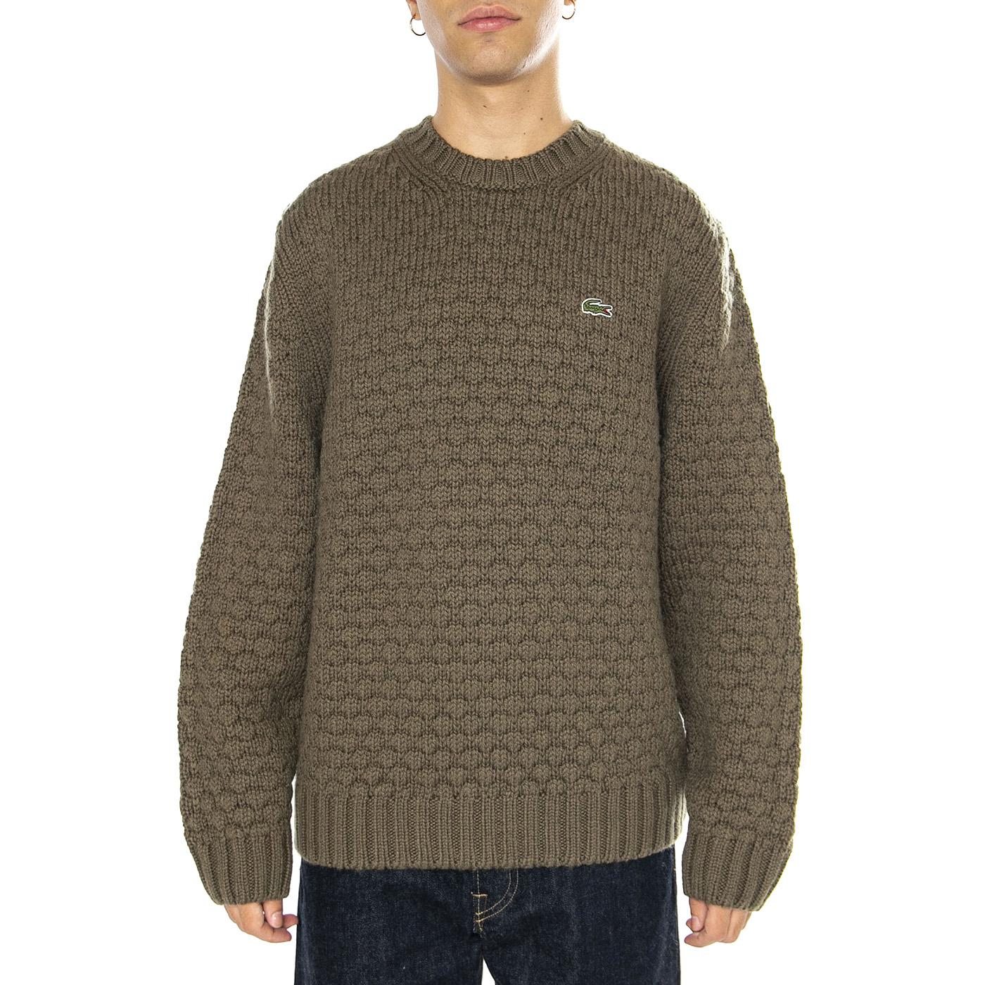 Pullover AH3223-BMY Green - Maglione Girocollo Uomo Verde AH3223-BMY  LACOSTE 