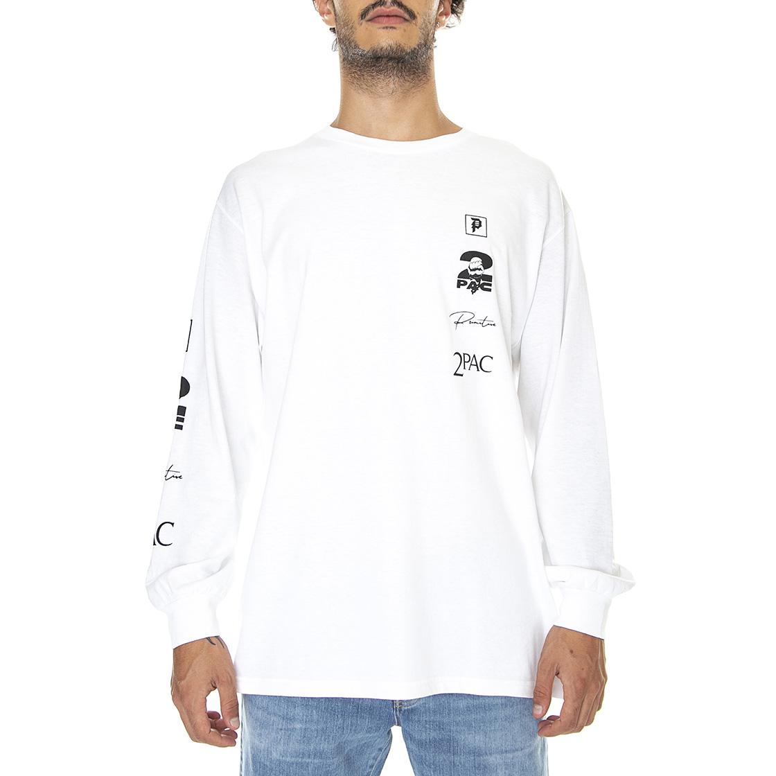 Voice L/S Tee White - Maglietta Girocollo Maniche Lunghe Uomo Bianca PRALS22160  PRIMITIVE 
