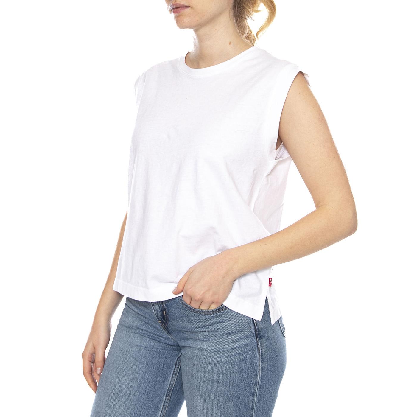 Boxy Tank - White + Slub - Canotta Donna Bianca A8794 0001 LEVIS 