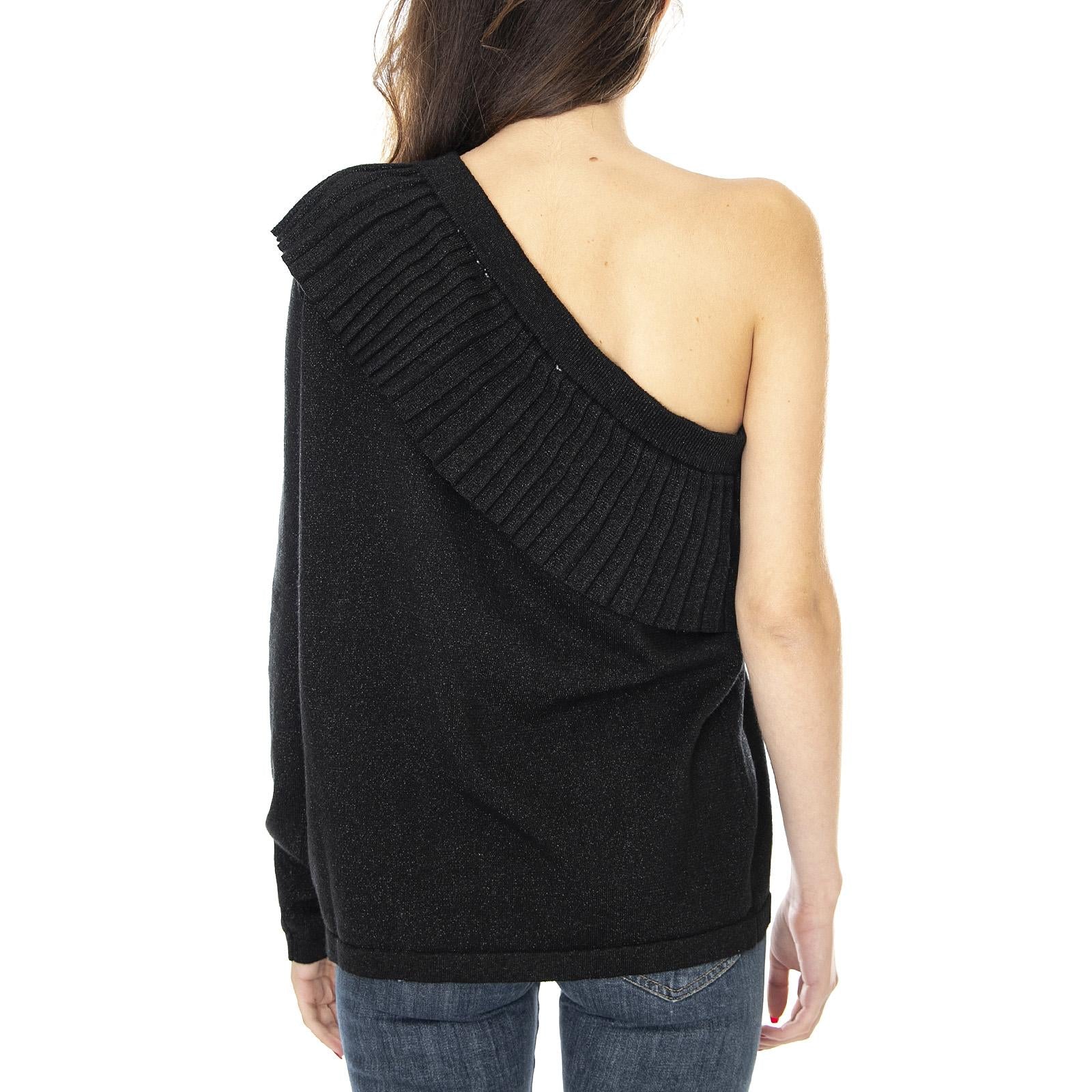 Renie One-Shoulder Sweater - Black - Maglione Monospalla Donna Nero 157300079-999  MINIMUM 