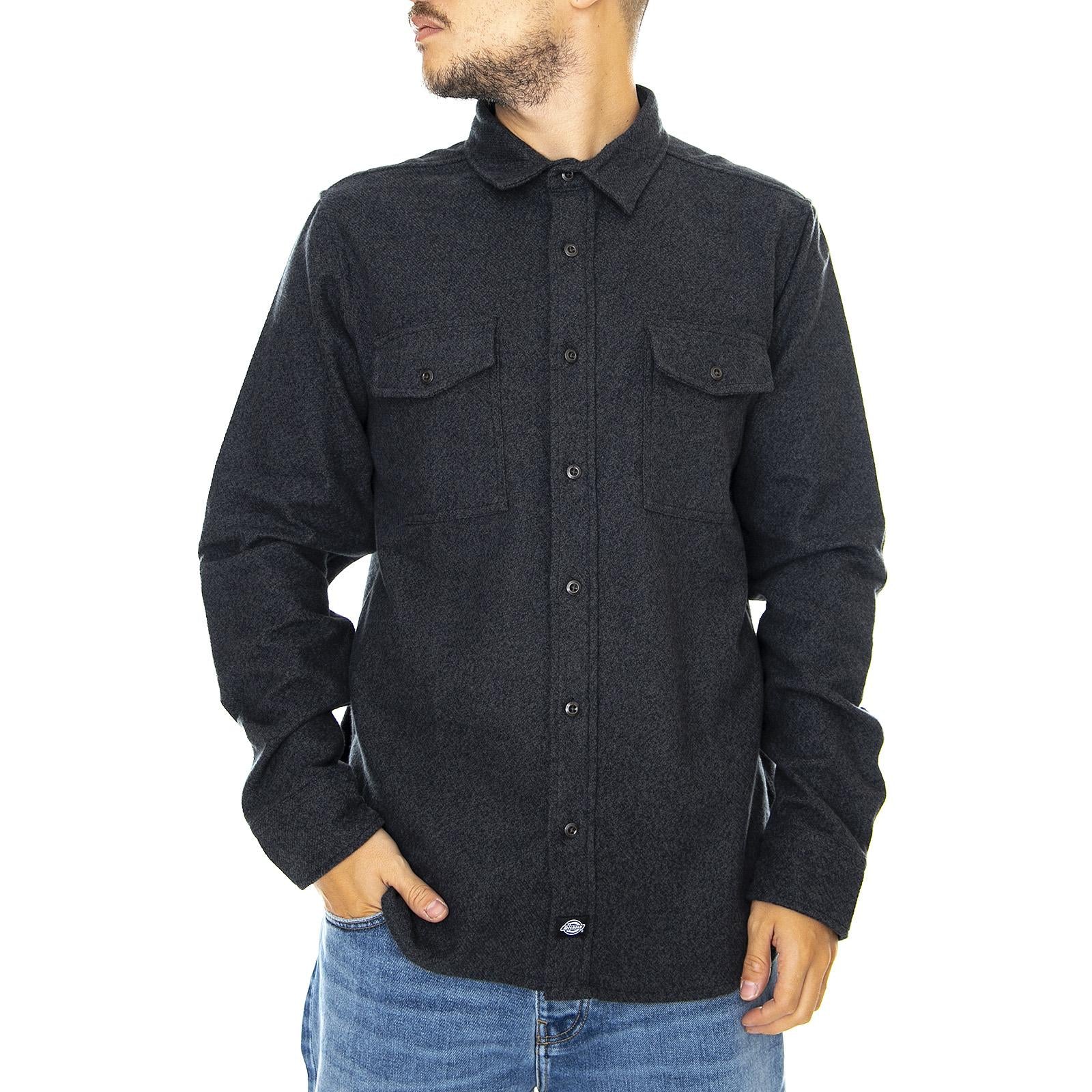 Delphia Shirt - Dark Melange Grey - Camicia Uomo Grigia 05 200351-DGM . DICKIES 