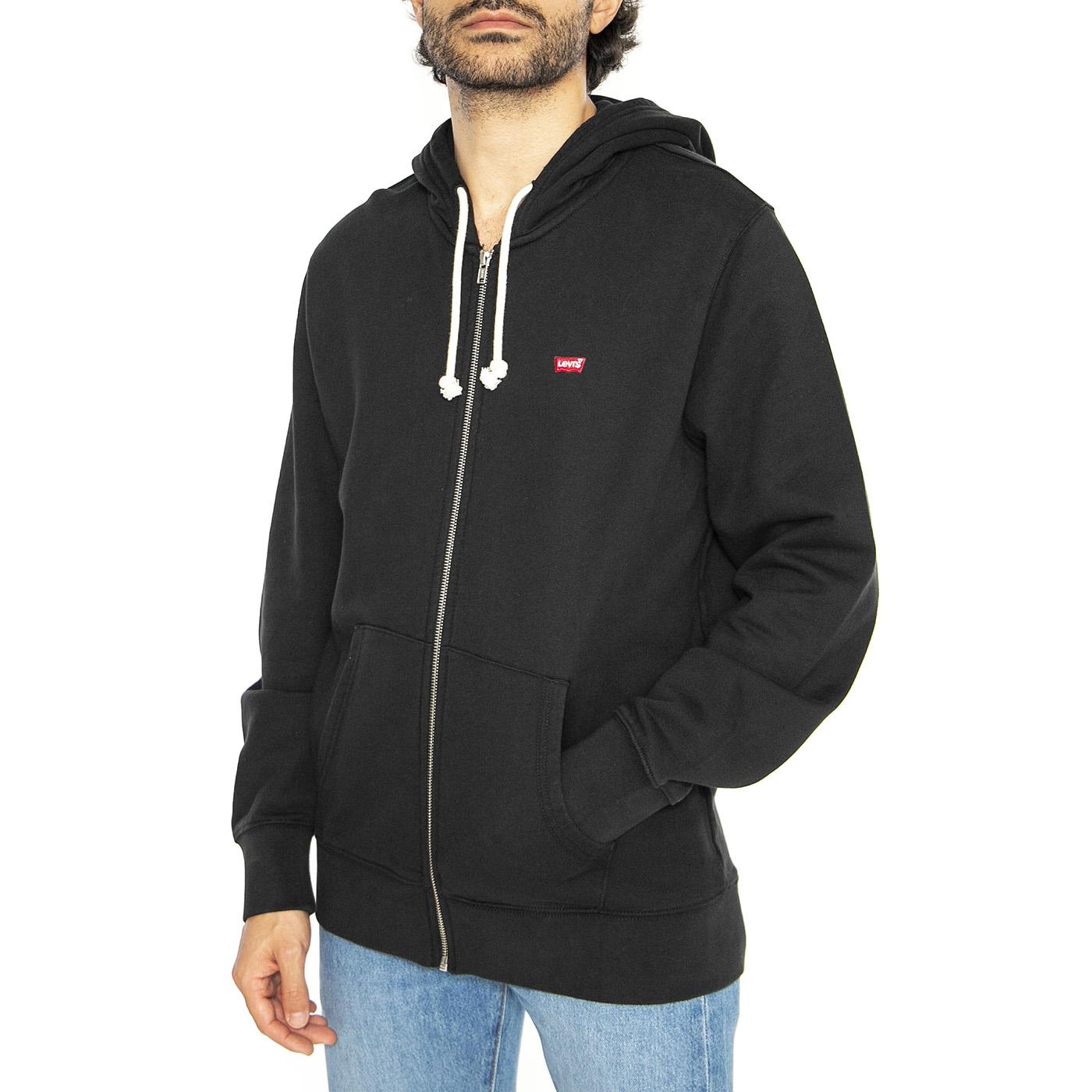 The Original HM ZipUp Mineral Black - Felpa con Cappuccio e Zip Uomo Nera 34584-0016  LEVIS 