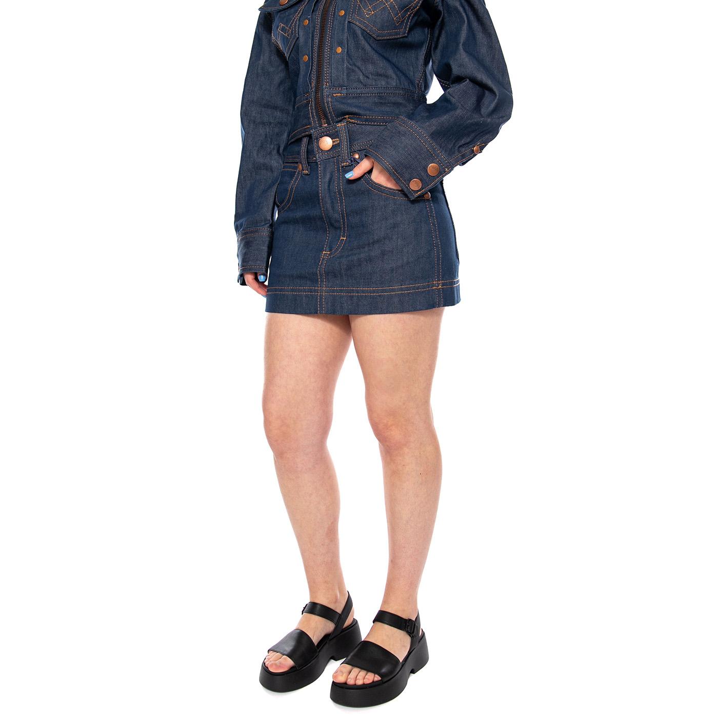 SUPER WRANGLER SKIRT RAW BLUE - Gonna Denim Jeans Blu 112378294 BL WRANGLER 