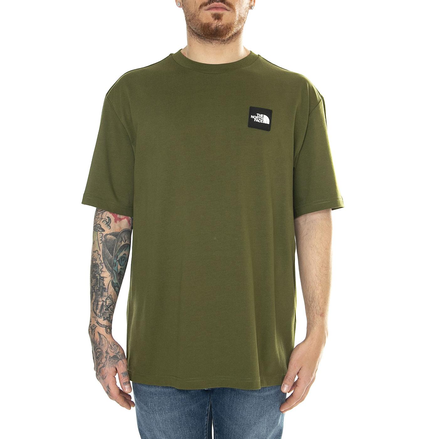 M NSE Patch S/S Tee Forest Olive - Maglietta Girocollo Uomo Verde NF0A87DAPIB1  THE NORTH FACE 