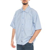 Venedocia Stripe Shirt Navy Stripe - Camicia Maniche Corte Uomo Blu  Uomo DICKIES
