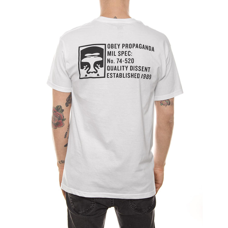 HALF FACE MIL SPEC PREMIUM S/S TEE WHITE 165361370-WHT  OBEY 