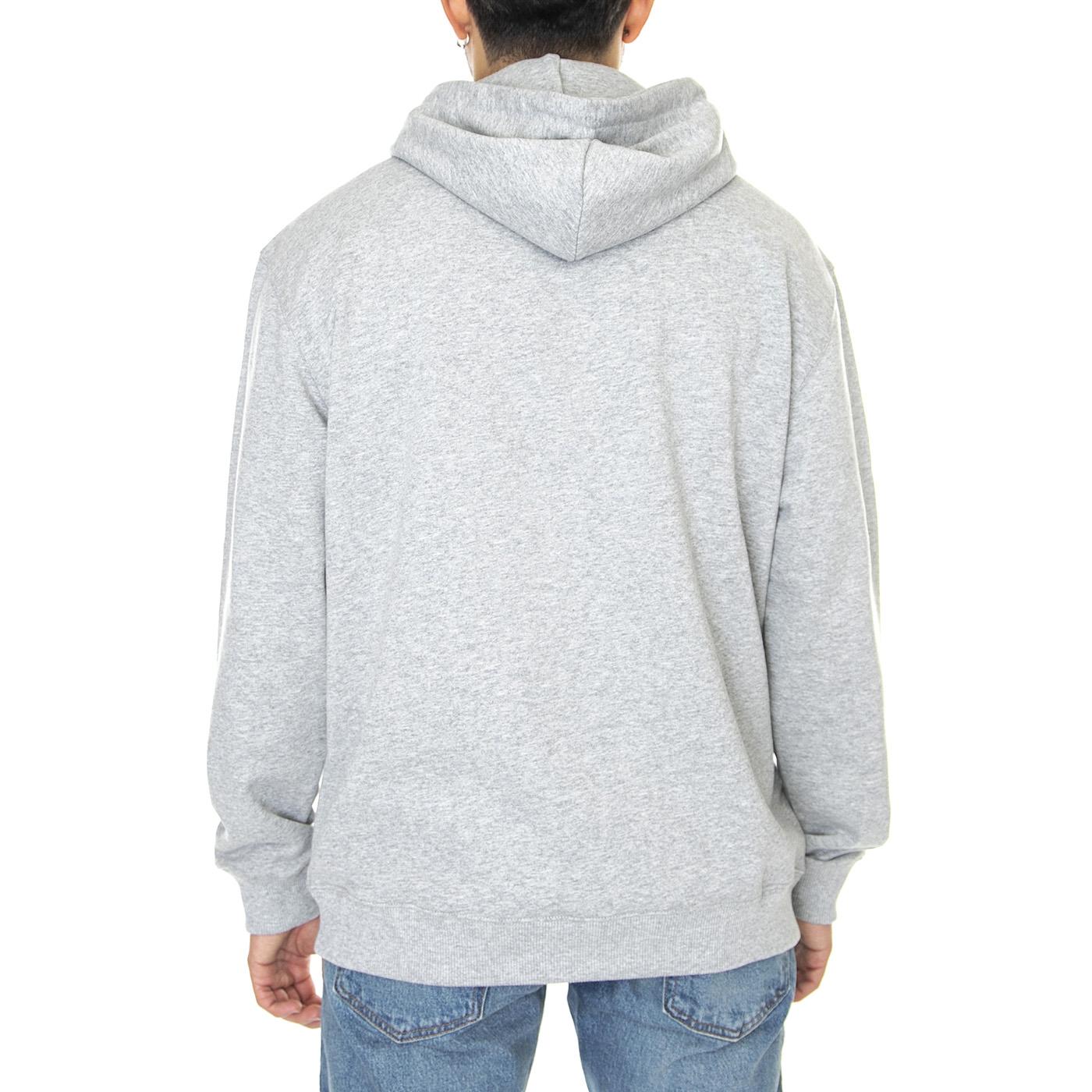 Basic Zip Through Ho Grey Melange - Felpa con Cappuccio e Zip Uomo Grigia L80KSPMP  LEE 