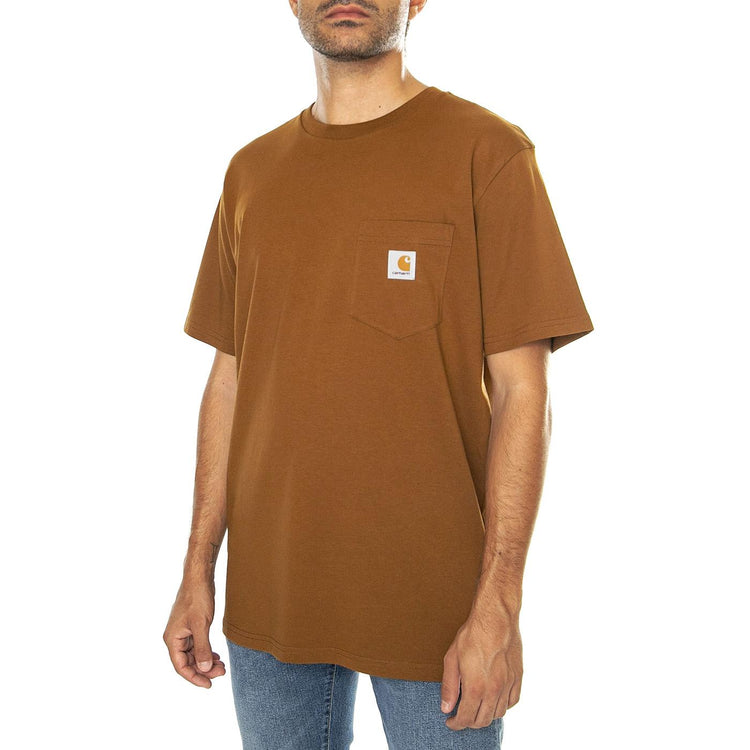 S/S Pocket T-Shirt Deep H Brown - Maglietta Girocollo Uomo Marrone I030434.1NFXX  CARHARTT WIP 