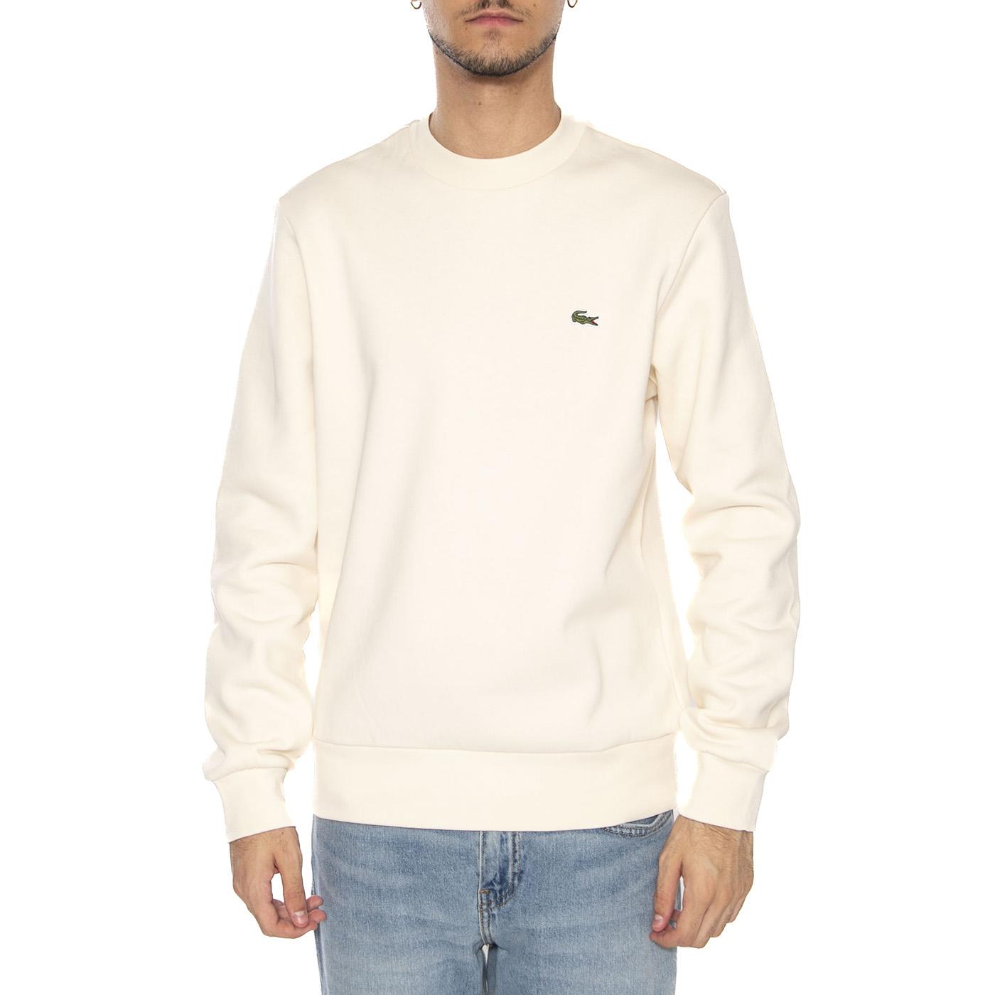 Sweatshirt XFJ White - Felpa Girocollo Uomo Bianca SH9608-XFJ . LACOSTE 