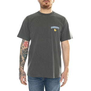 S/S Duckin' T-Shirt Black /garment dyed - Maglietta Girocollo Uomo Nera I033171.89GD  CARHARTT WIP 